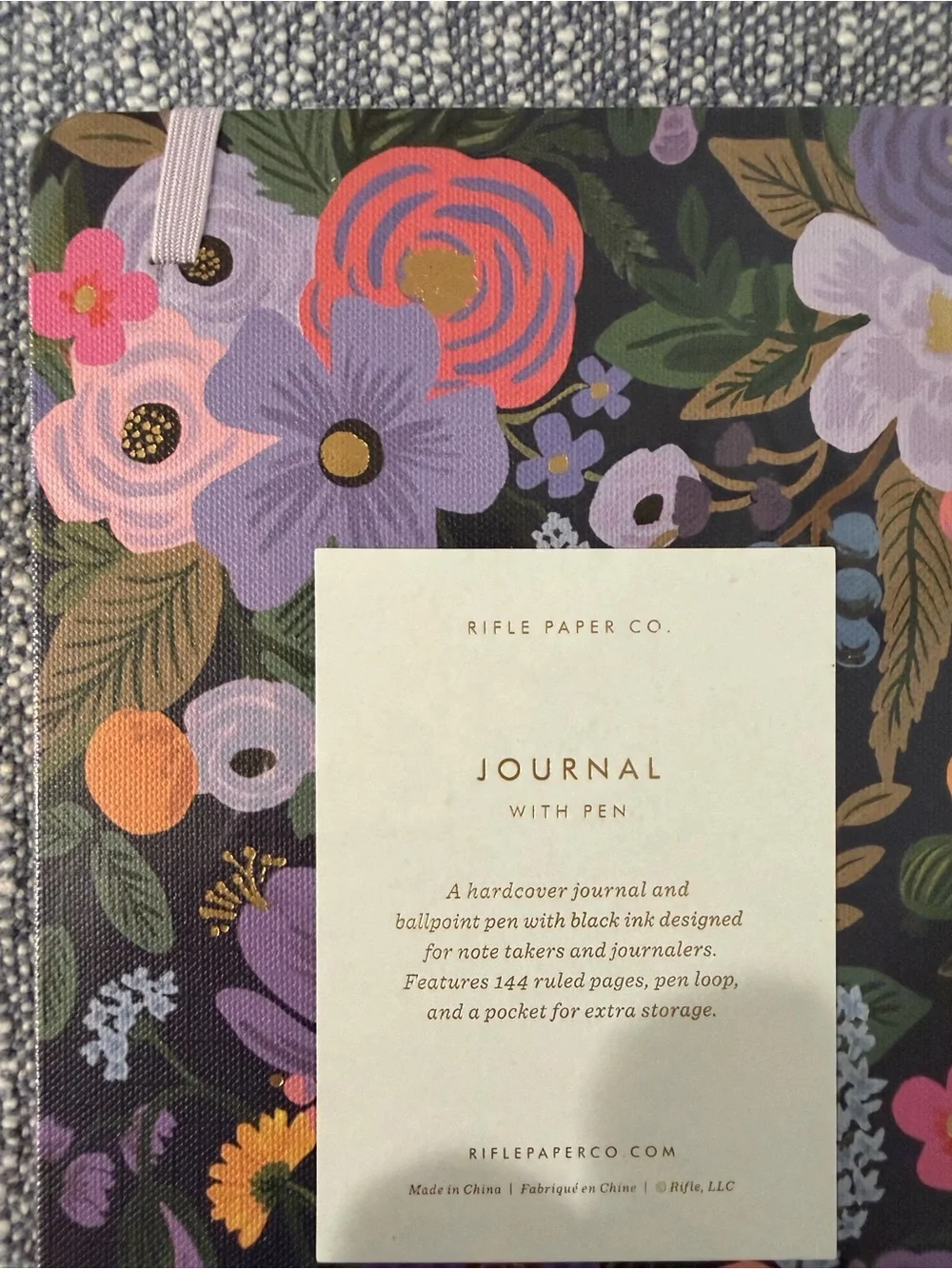 Riffle paper Co. Journal with pen “Garden Party Violet” 144 pages